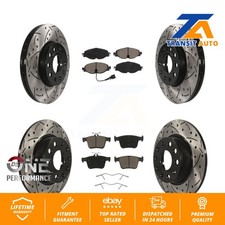 Front Rear Drilled Slot Brake Rotors Ceramic Pad Kit For Volkswagen Taos Audi A3