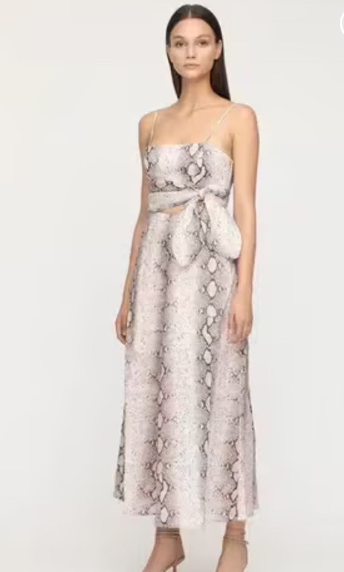 ZIMMERMANN BELLITUDE PYTHON SNAKE MIDI DRESS ANIM… - image 1