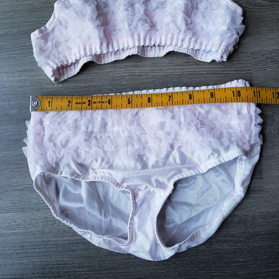 NEW Laura Dare Pink Ruffle Panty Bralette Top Set Girls Sz 8 Elastic Waist NWOT - Image 3 of 4