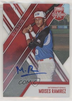 2017 Panini Elite Extra Edition Status Red Die-Cut /75 Moises Ramirez Auto 1u6
