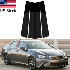 For 2013-2020 Lexus GS350 4pcs Glossy Piano Black Pillar Posts Window Cover Trim