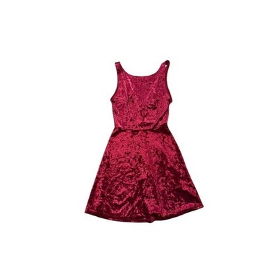 H&M Divided Women's Size 4 Dark Red Velvet Fit-and-Flare Dress