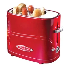 2 Slot Hot Dog and Bun Toaster with Mini Tongs, Retro Hot Dog Toaster, Hot Dog C