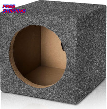 8" Portable Ported Subwoofer Box Single Car Speaker Square Sub Box Enclosure NEW