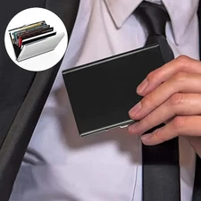 1X Metal Wallet Stainless Steel Credit Card Holder RFID Enclosed Protective Case