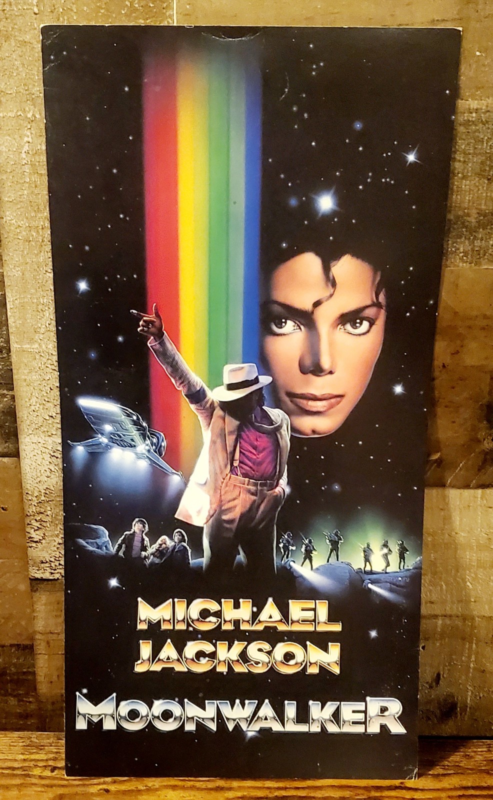 1988 MICHAEL JACKSON Orig "MOONWALKER" 2-sided Rare VIDEO RELEASE POSTER DISPLAY