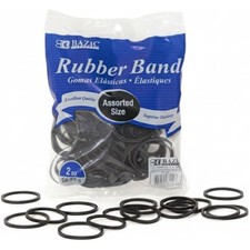 Heavy Duty Black Rubber Bands Assorted Sizes for Money Office School Home