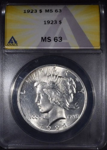 1923 Peace Dollar "ANACS MS63"