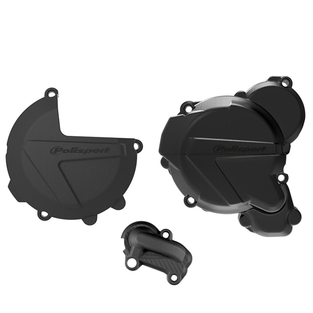 POLISPORT CLUTCH & IGNITION COVER PROTECTOR KTM EXC250-300 20-23 BLACK - Image 5