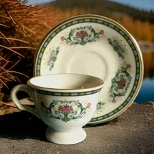 Beautiful Demitasse Cup & Saucer Bone China Westport, Connecticut 1970 EXCELLENT