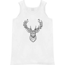 'Floral Stag Head' Adult Vest / Tank Top AV060883