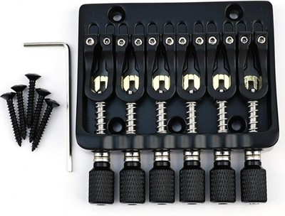 6 String Guitar Zinc Alloy Headless Fixed Bridge Knobs Matte Black Tremolo Syste