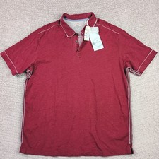 Tommy Bahama Polo Island Modern Fit Mens XL Cherry Stone Pima Cotton Fray Day