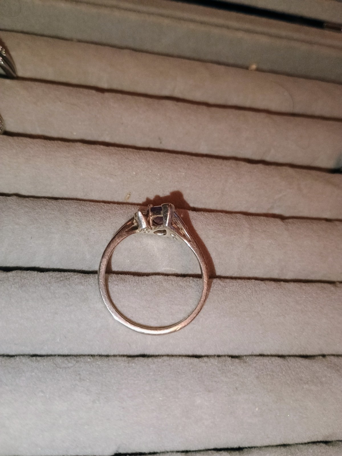 Pear ShapedAmethyst Ring With 2 Tiny Diamonds - image 3