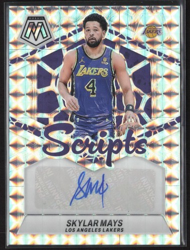 2023-24 Panini Mosaic #MS-MAY Skylar Mays Silver Scripts Auto Lakers