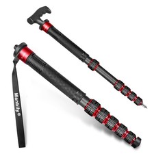 Manbily Camera Monopod Carbon Fiber 32mm Tube, Max. 33lbs RED C-666L US STOCK