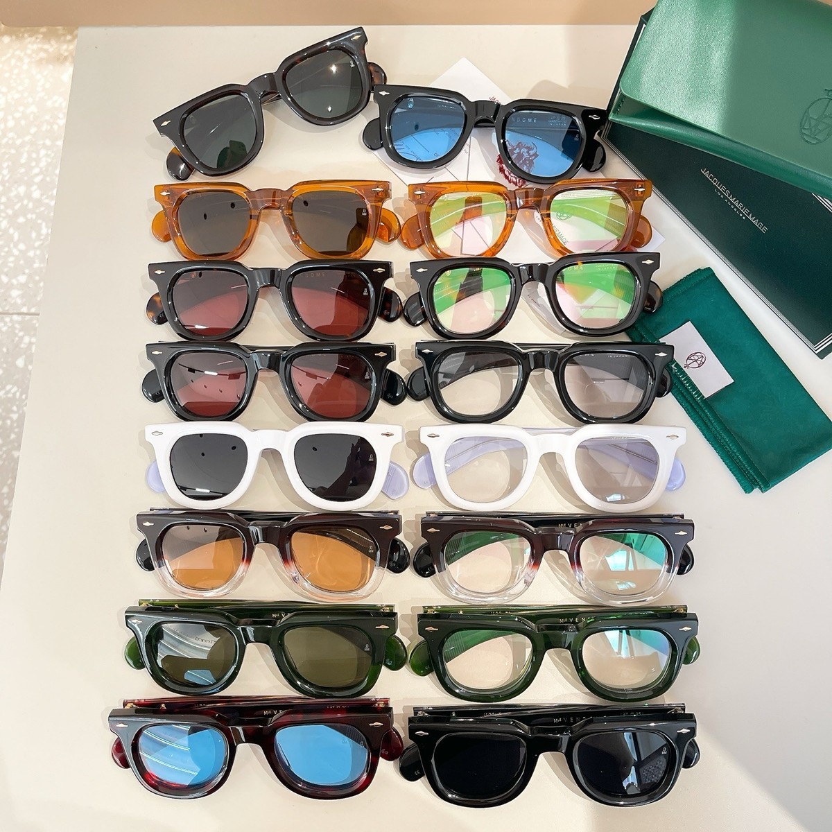 JACQUES MARIE MAGE Unisex Green/Clear Sunglasses MODEL: VENDOME