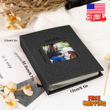 Photo Album 4X6 100 Pockets 2 Packs, Small Mini Capacity Linen Photo Album Bulk