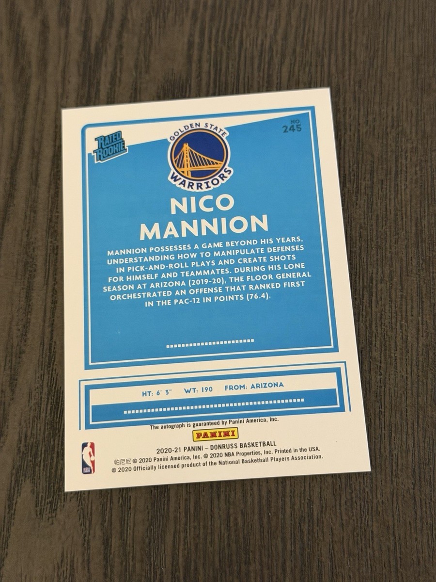 2020 Panini Donruss Choice Blue Signatures /49 #245 NICO MANNION