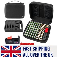 Battery Storage Case and Organiser with Battery Charge Tester Extra 2Pockets