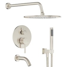 Bathtub Shower Faucet Set, Tub Shower Brushed Nickel With Tub Spout-10 Inch