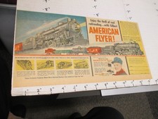 newspaper ad 1955 Gilbert American Flyer toy train set playset premium book