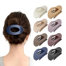 Upgraded 8 Pack French Flat Hair Clips for Women Girls, Matte Lay Flat Claw C...