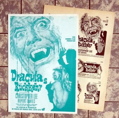 DRACULAS RÜCKKEHR Werberatschlag Campaign-Book HAMMER Christopher Lee ´69
