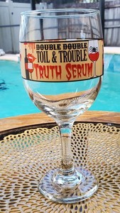 Halloween Wine Glass Double Double Toil & Trouble Truth Serum