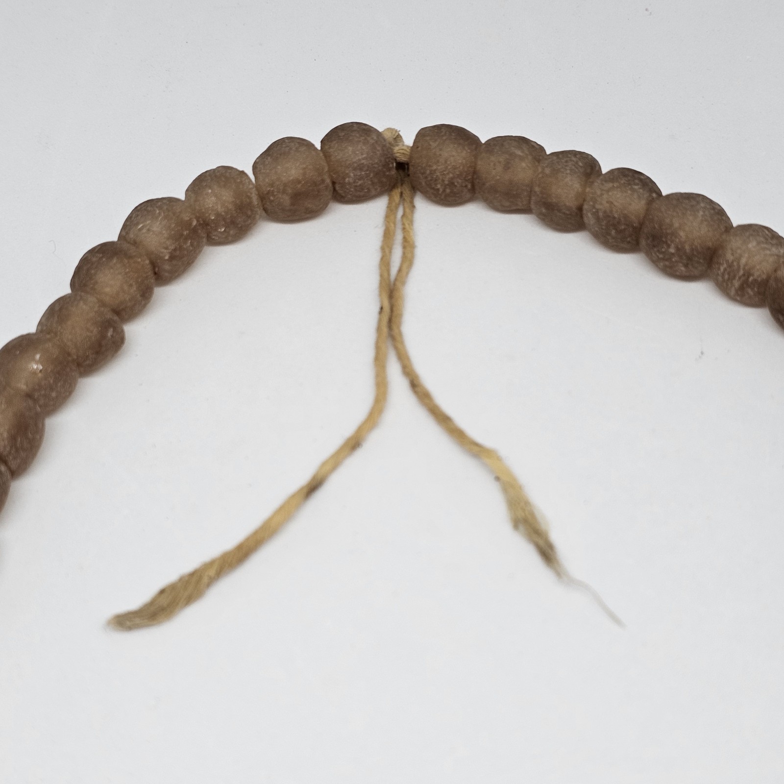 Ghana African Krobo Transparent Matte Brown Recycled Glass Trade Beads