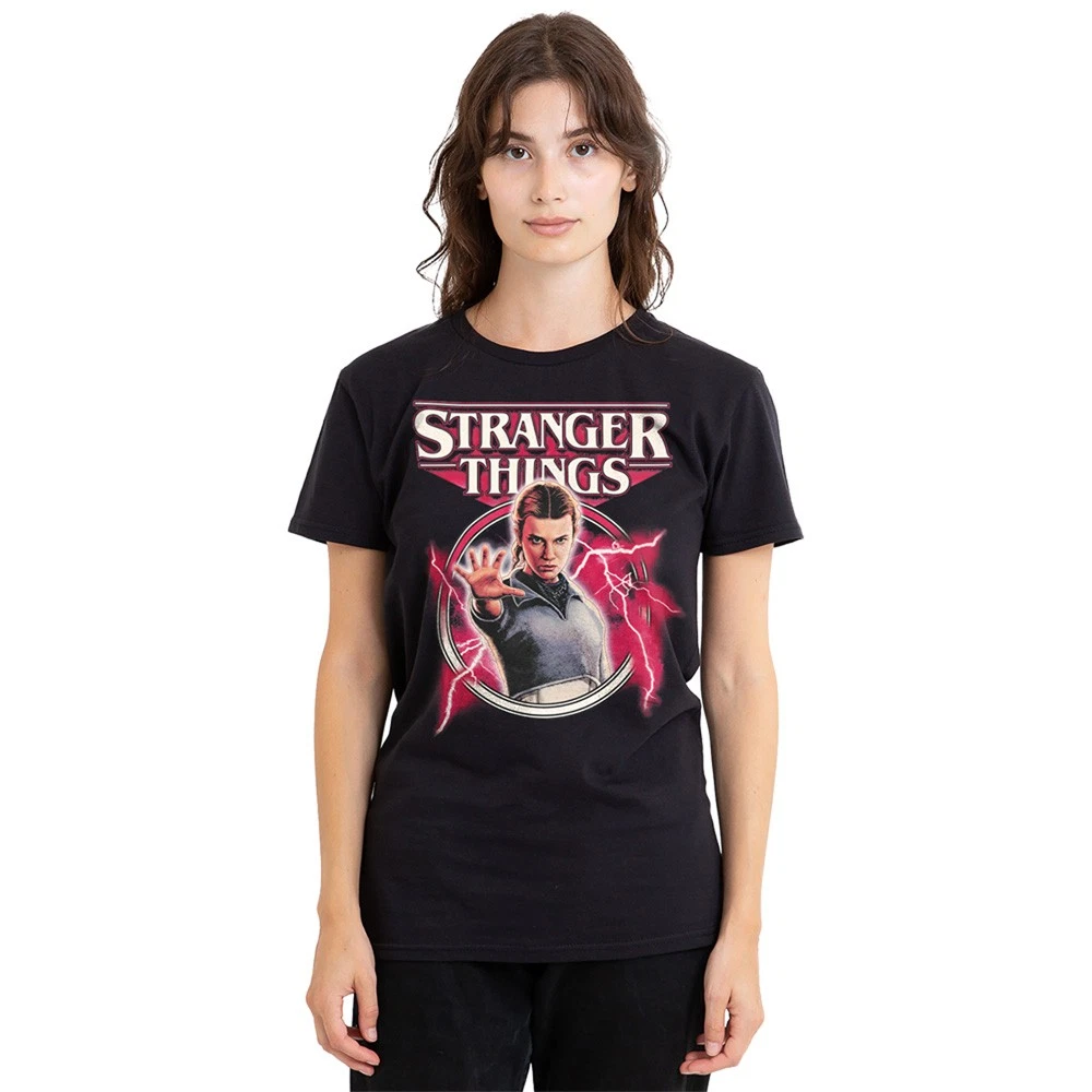 Maglietta Stranger Things Run Away – T-Shirt Donna, Ufficiale Netflix, Stampa Grafica