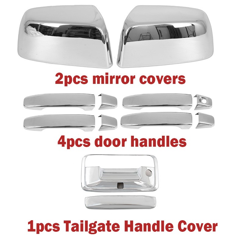 Set For 2015-2022 Chevy Colorado Top Mirror+Door Handle + Tailgate Covers Chrome