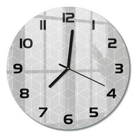 Glasuhr Moderne Glas-Wanduhr Geometrischer Hintergrund Schwarze Zeiger Fi30 Cm