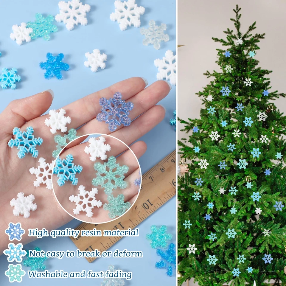 Thyle 250 Mini Azul Brillo Resina Copo de Nieve Navidad Dijes Decoración Foto 3 de 4
