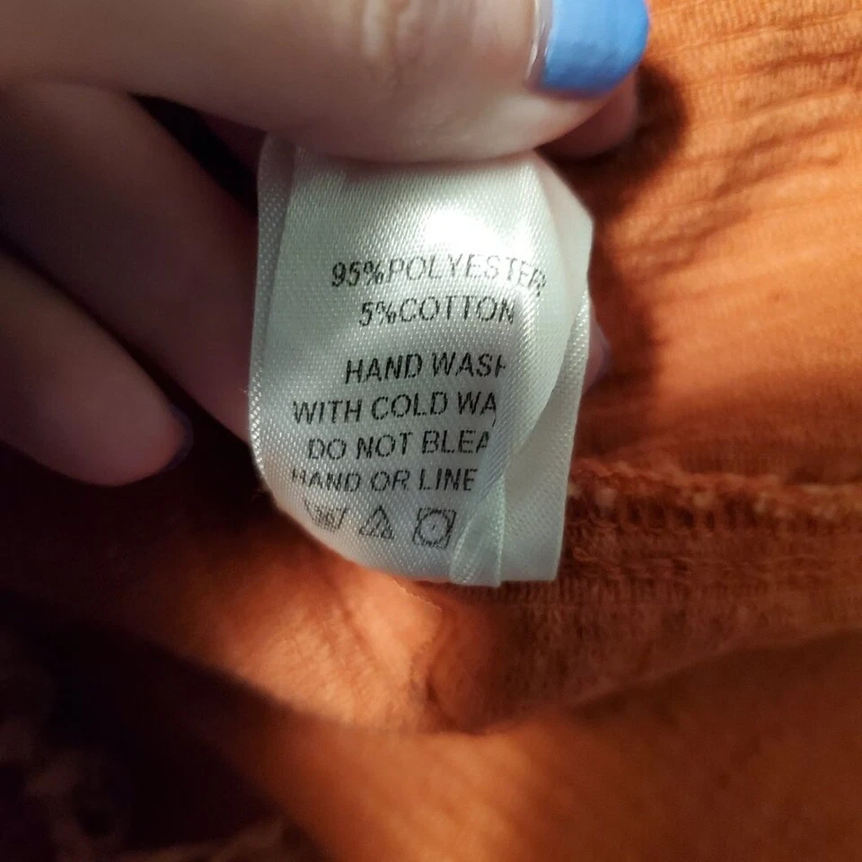 1.4.3. Story by Line Up Orange Corduroy Button Front Fringe Jacket Raw Hem - Image 2 of 4