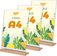 Yoosso 3 StüCk Tischaufsteller A4, TischstäNder Acryl Aufsteller L Form Preissch