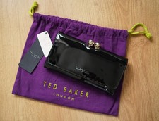 New Ted Baker Anitah Gloss Black Flat Top Bobble Matinee Leather Purse RRP £69
