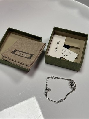 GUCCI Sterling Silber Markenschild Armband - echt
