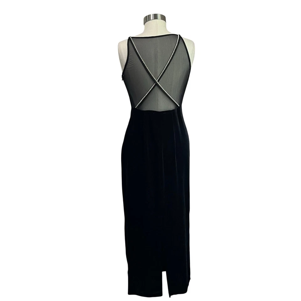 Maxi Vestido de Noche CDC Vintage Terciopelo Negro Talla Pequeña Y2K Caprimigoth Foto 2 de 4