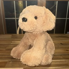 Aurora Puppy Dog Plush Tan Stuffed Animal Toy 12" Sitting Golden Retriever Lab