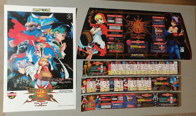 (BACKLIT) Capcom Vampire Savior Marquee Art set for Sega Blast City CPS2 Jamma