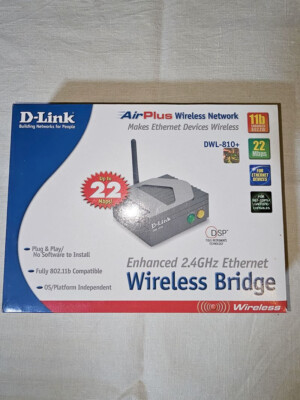D-Link AirPlus Wireless Bridge DWL-810+ inkl. Netzteil. 802.11b, 22Mbps...