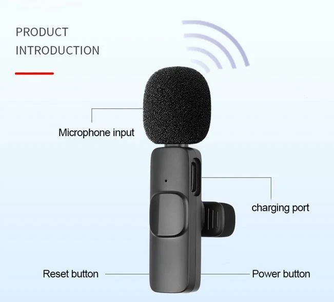 Bluetooth Wireless Lavalier Mikrofon Mini Ansteckmikrofon Handy-Live-Stream NEU - Bild 3 von 3
