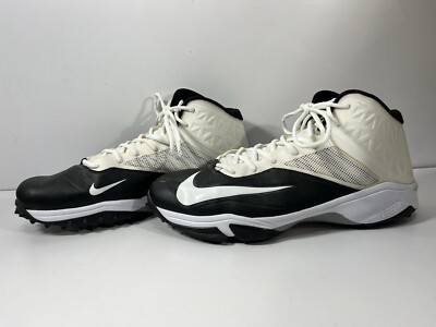 Nike Sz 18W Zoom Code Elite Turf Black White Mid Football Cleats Shoes