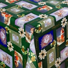 Tela Cerata Tovaglia di Natale 01388-04 Angolare Rotondo Ovale