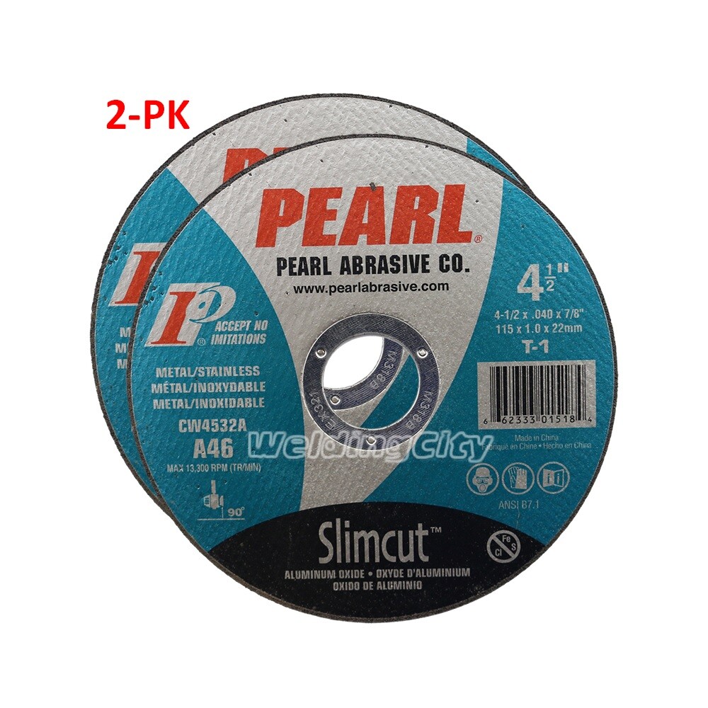2PK Pearl Abrasive CW4532A Slimcut40 Cutoff Wheel 41/2 x .040 x 7/8