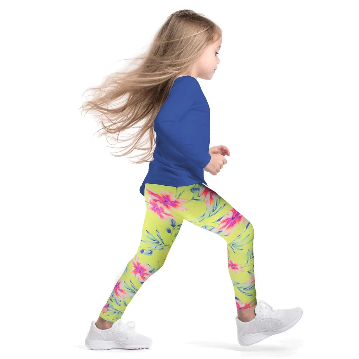 Girls Sports Leggings | Yellow Hibiscus | Ankle-length | 3-12Y | Broggs |  14C