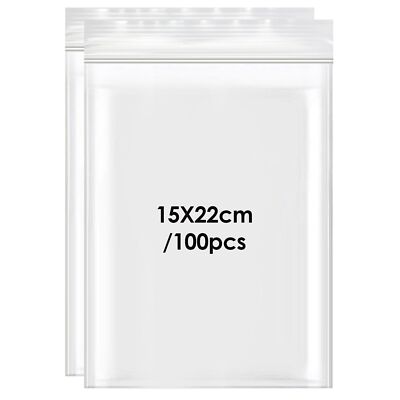 100 Stück Zip Beutel 15x22cm Kleine Plastiktüten mit Verschluss Zipper Beutel...
