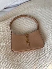 SAINT LAURENT YSL Mini Le 5 A 7 Vintage Brown Leather Hobo Bag New
