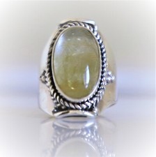 GOLDEN RUTILE QUARTZ NATURAL GEMSTONE 925 STERLING SILVER JEWELRY RING 3 TO 12
